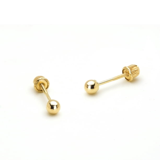 Women/Children's 14K Solid Yellow Gold 8x10MM Angel Stud Earrings PushBack